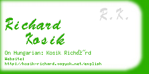 richard kosik business card